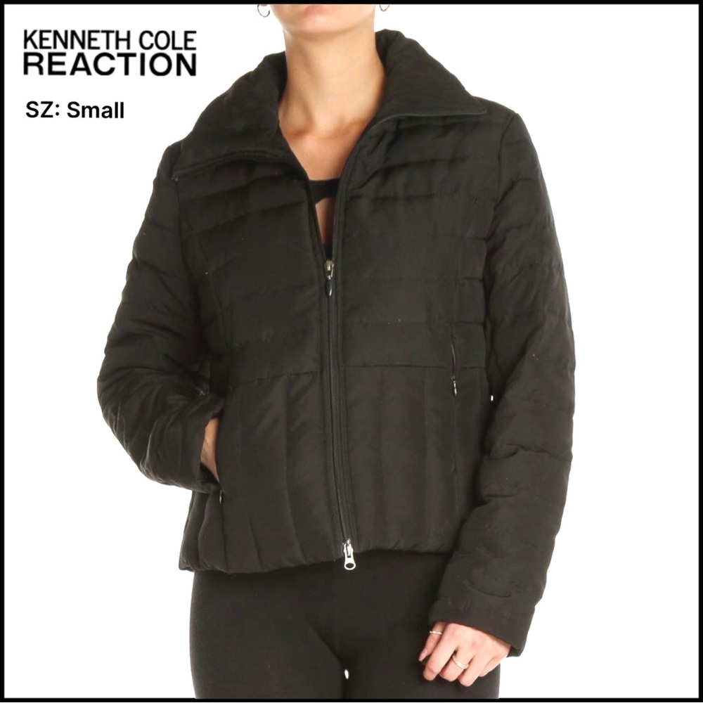 Kenneth Cole Reaction Short Jacket. Sz: Small, Black, Quilted, Light-mid weight.